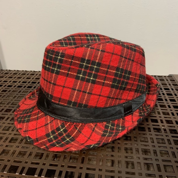 Accessories Red Plaid Fedora Hat Poshmark